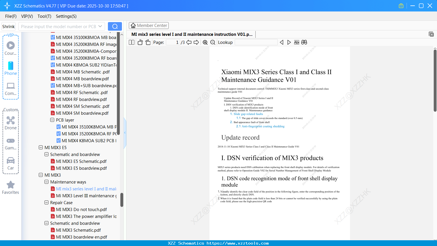 Xiaomi MI Mix3 Series Level I And II Maintenance Instruction V01